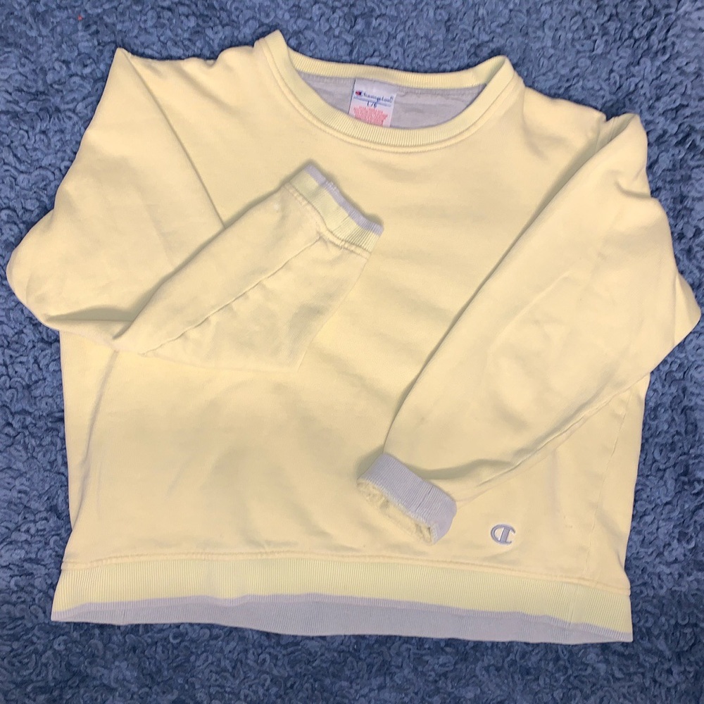 Vintage Pastel Yellow Champion Crew Neck